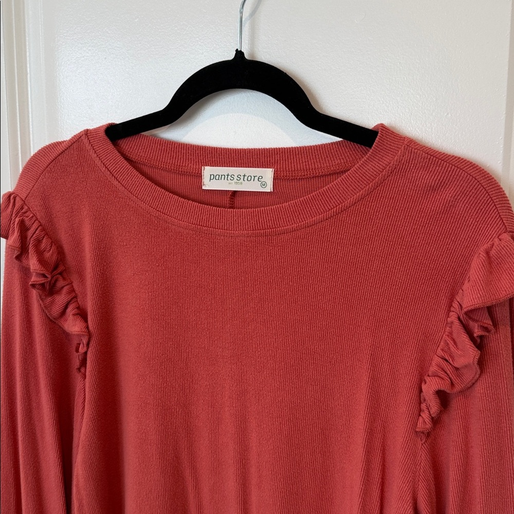 Pant Store Cropped Ruffle Long Sleeve Top - Picture 3 of 9